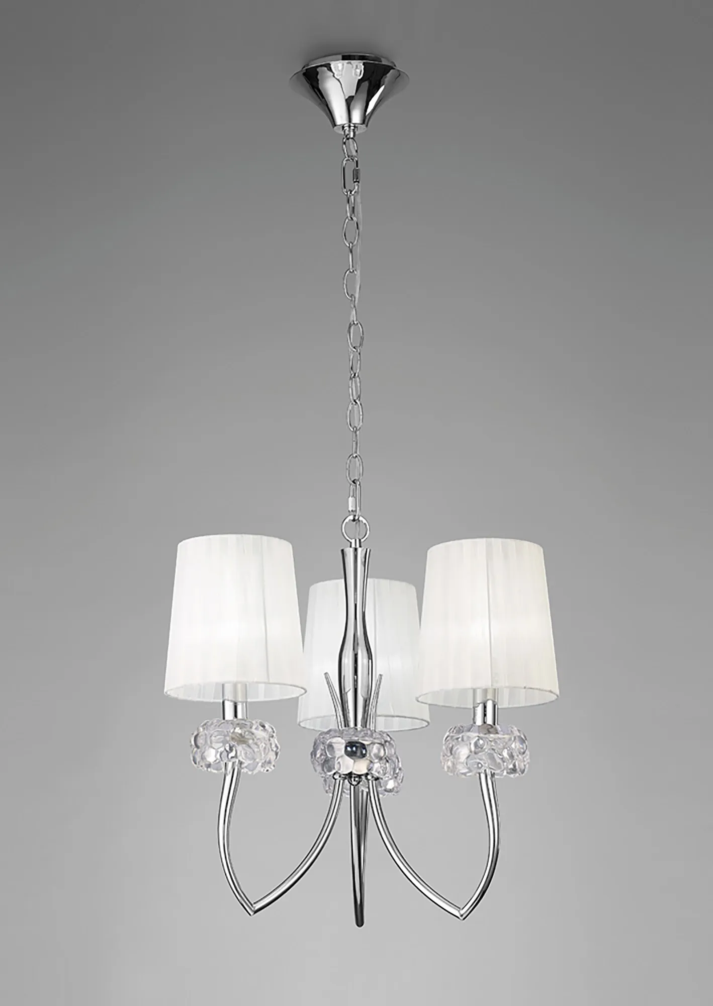 Loewe Polished Chrome-White Ceiling Lights Mantra Multi Arm Fittings